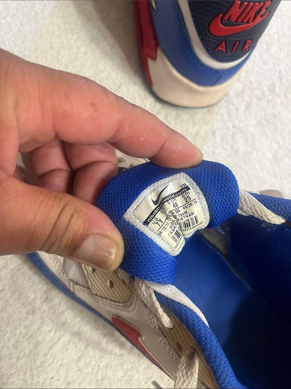 Nike Kids White/Blue/Red Air Max Style Sneakers